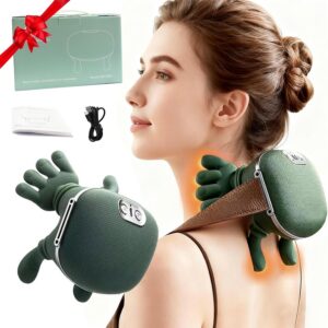 Neck Massager With Heat-Wireless Portable Shiatsu Neck and Shoulder Deep Tissue 4D Kneading Back Massage With Fingers,Simulated Human Hand Design for Muscle Relax Massager Mother's day Gift for Mom